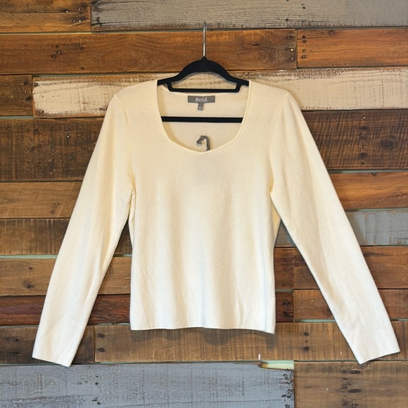 NWT Marled cream Square neck sweater - Picture 1 of 3